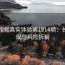 芭乐视频真实体验第1914期：长期表现与风险拆解