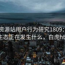 白虎资源站用户行为研究1809：平台生态正在发生什么，白虎ht+