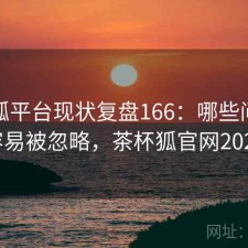 茶杯狐平台现状复盘166：哪些问题最容易被忽略，茶杯狐官网2021