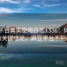 麻豆平台真实使用日志1336：体验变化与关键结论，麻豆平台不犯法吗