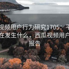 西瓜视频用户行为研究1705：平台生态正在发生什么，西瓜视频用户分析报告