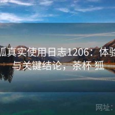 茶杯狐真实使用日志1206：体验变化与关键结论，茶杯 狐