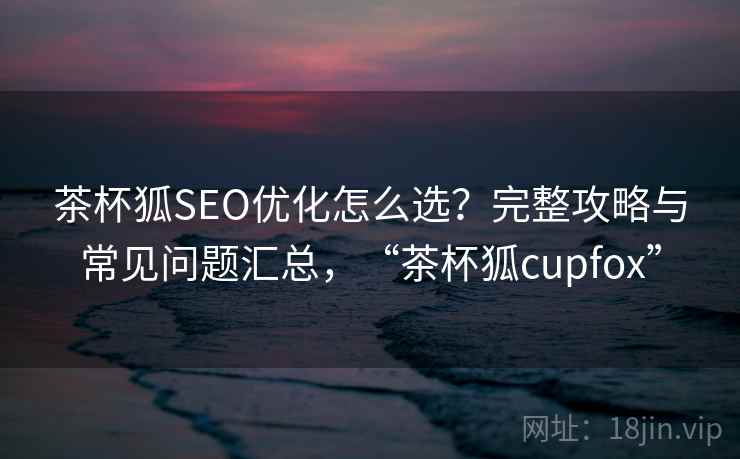 茶杯狐SEO优化怎么选？完整攻略与常见问题汇总，“茶杯狐cupfox”  第2张