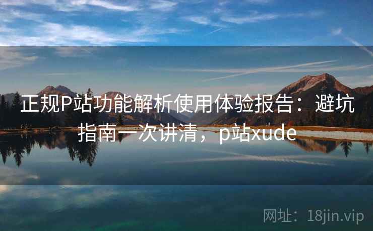 正规P站功能解析使用体验报告：避坑指南一次讲清，p站xude  第1张