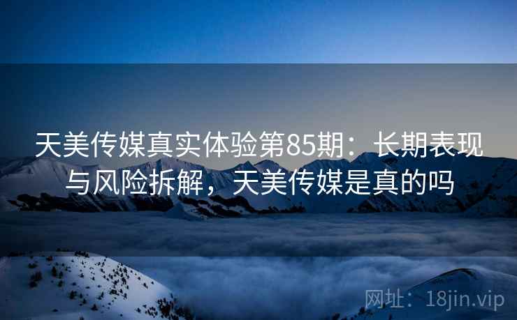 天美传媒真实体验第85期：长期表现与风险拆解，天美传媒是真的吗  第1张